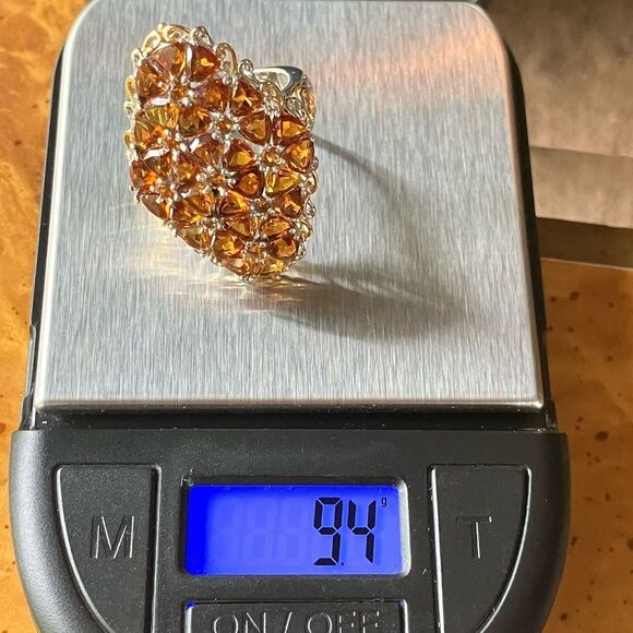 Natural Santa Ana Madeira Citrine Sterling Silver Cocktail Ring Size 6.75 - Picture 8 of 8